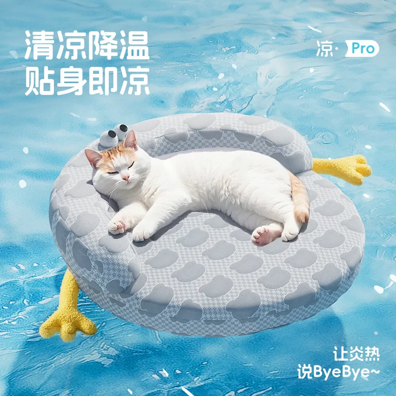 Nido para gatos de seda helada de verano, nido para mascotas extraíble y lavable, almohadilla de hielo gruesa Universal para mascotas, perrera Doudou, suministros para gatos - imagen 3