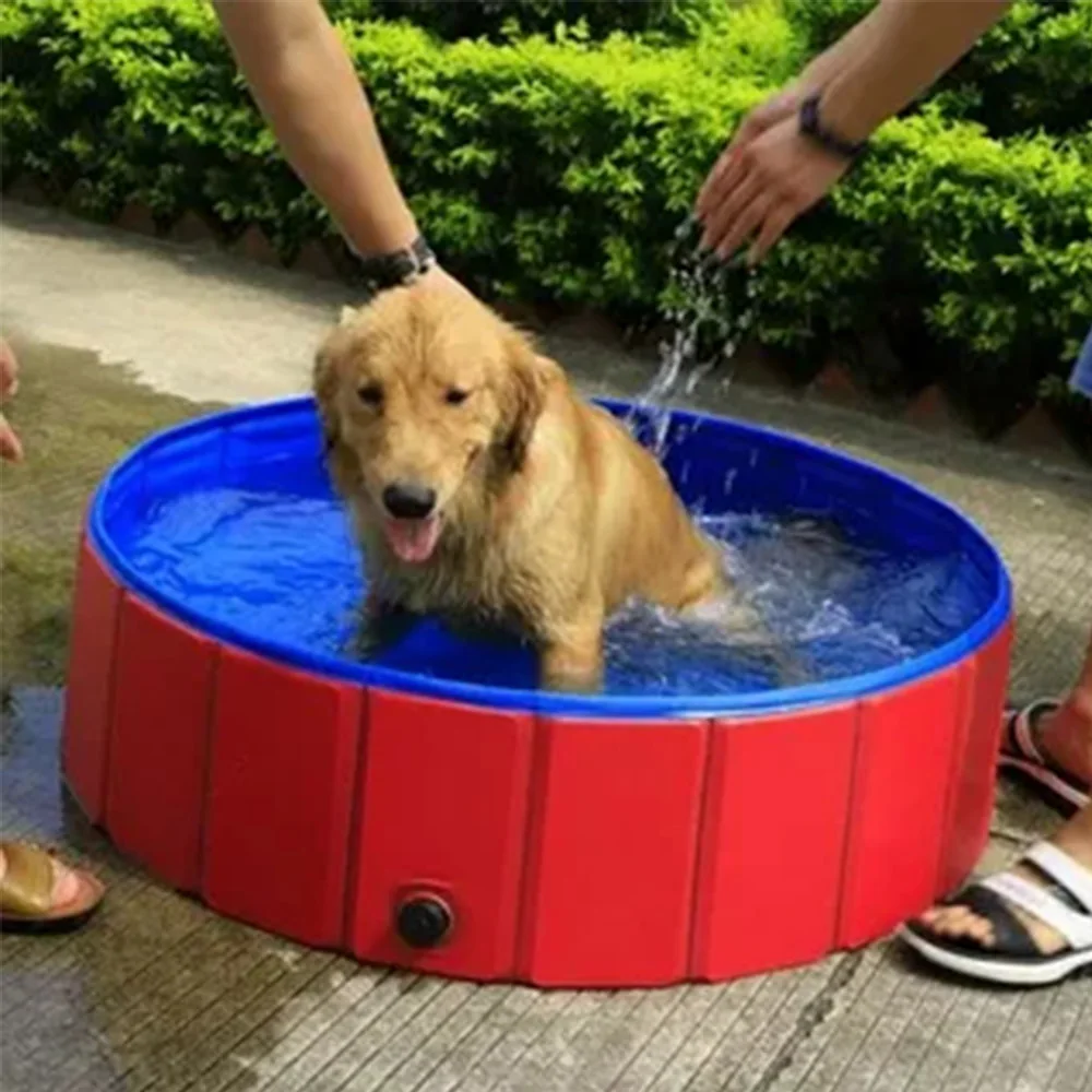 Bañera plegable para perros y piscina, bañera portátil plegable de verano para mascotas, accesorios para baño fresco para perros y gatos - imagen 2