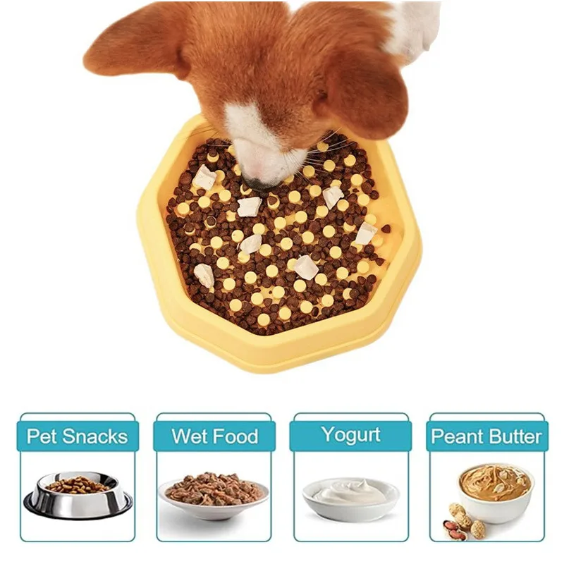 Cuenco de comida lenta para mascotas, cuenco de comida lenta antiasfixia para perros, cuenco de comida lenta ajustable para gatos, antideslizante, antideslizante - imagen 2