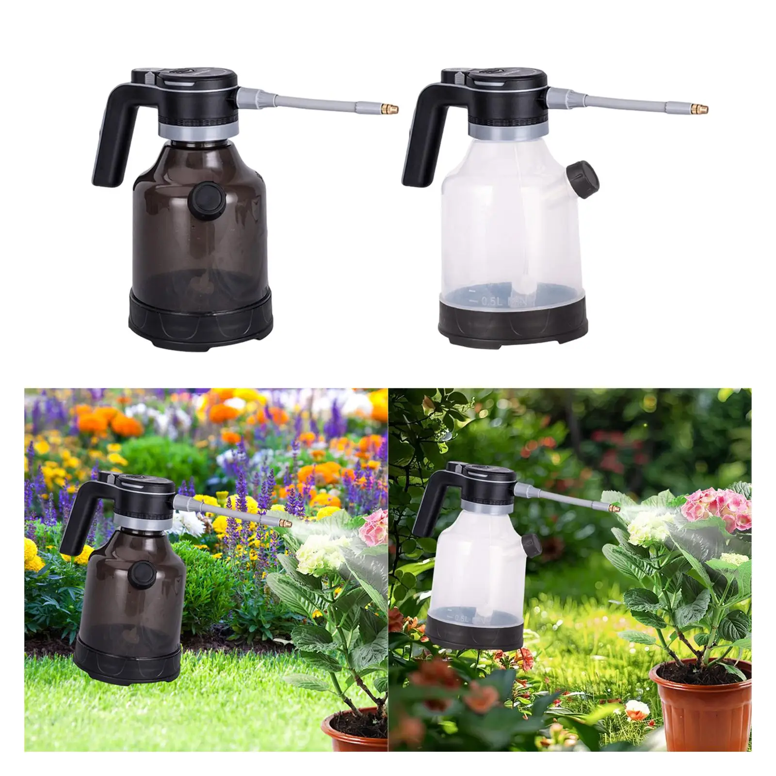 Regadera eléctrica con botella de pulverización automática con alta presión visible