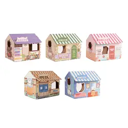Casa de cartón para gatitos con rascador integrado