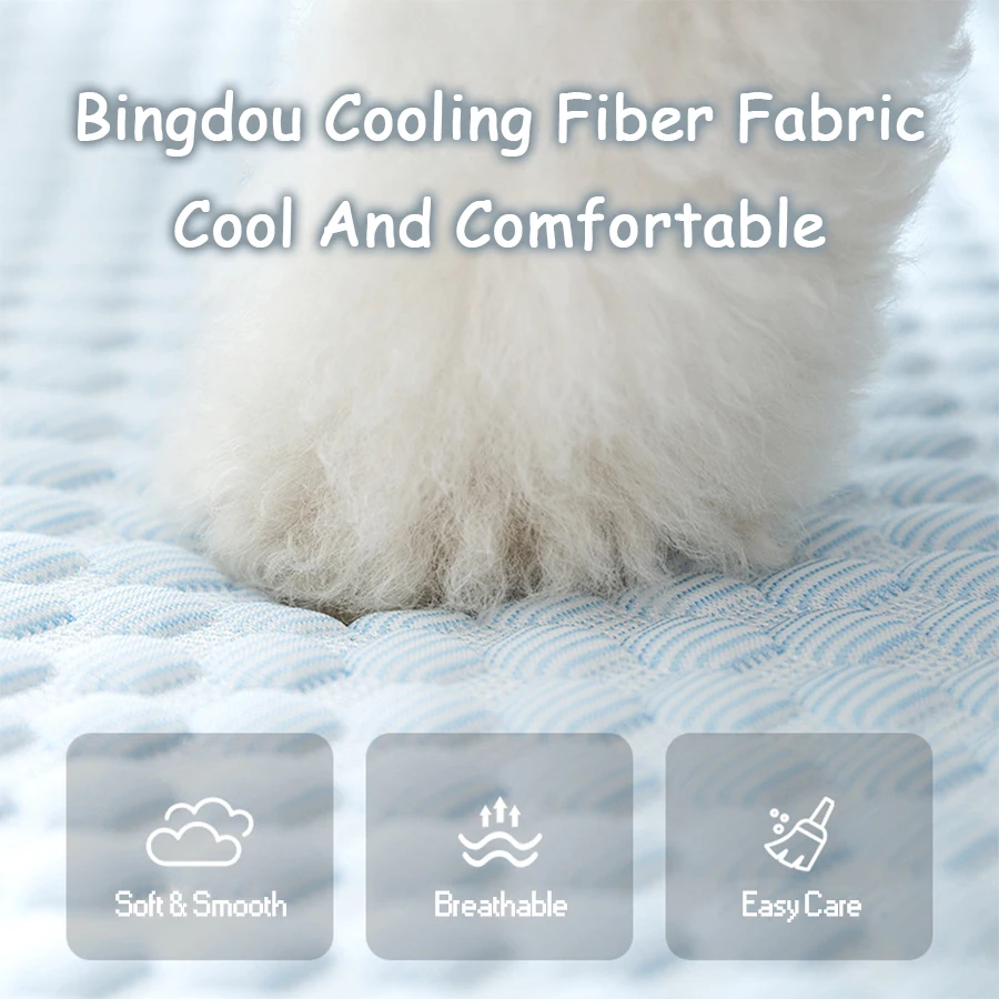 Estera fresca para perros, estera transpirable con ojos grandes para cachorros pequeños a grandes/gatos, cama fresca lavable para mascotas, nido fresco para perros/gatos de verano - imagen 3