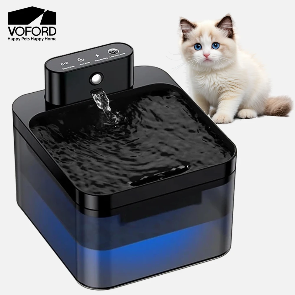 Fuente de agua automática inalámbrica para gatos, 2,2 l, Sensor de movimiento infrarrojo, bebedero inteligente para mascotas, dispensador de agua de 2600mAh, tazón para perros y gatos - imagen 3