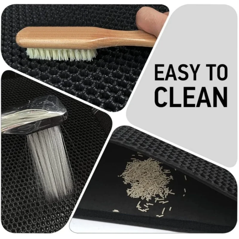 Estera de arena para gatos con regalo, caja de arena impermeable de doble capa para mascotas, estera antideslizante de arena para gatos, estera de cama lavable, productos de almohadilla limpia - imagen 3