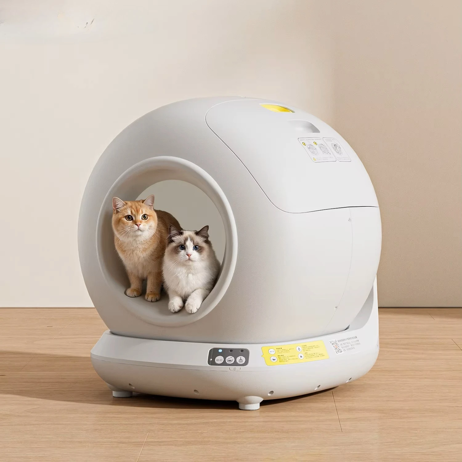 Caja de arena autolimpiable para gatos cerrada con app y gran espacio - imagen 3