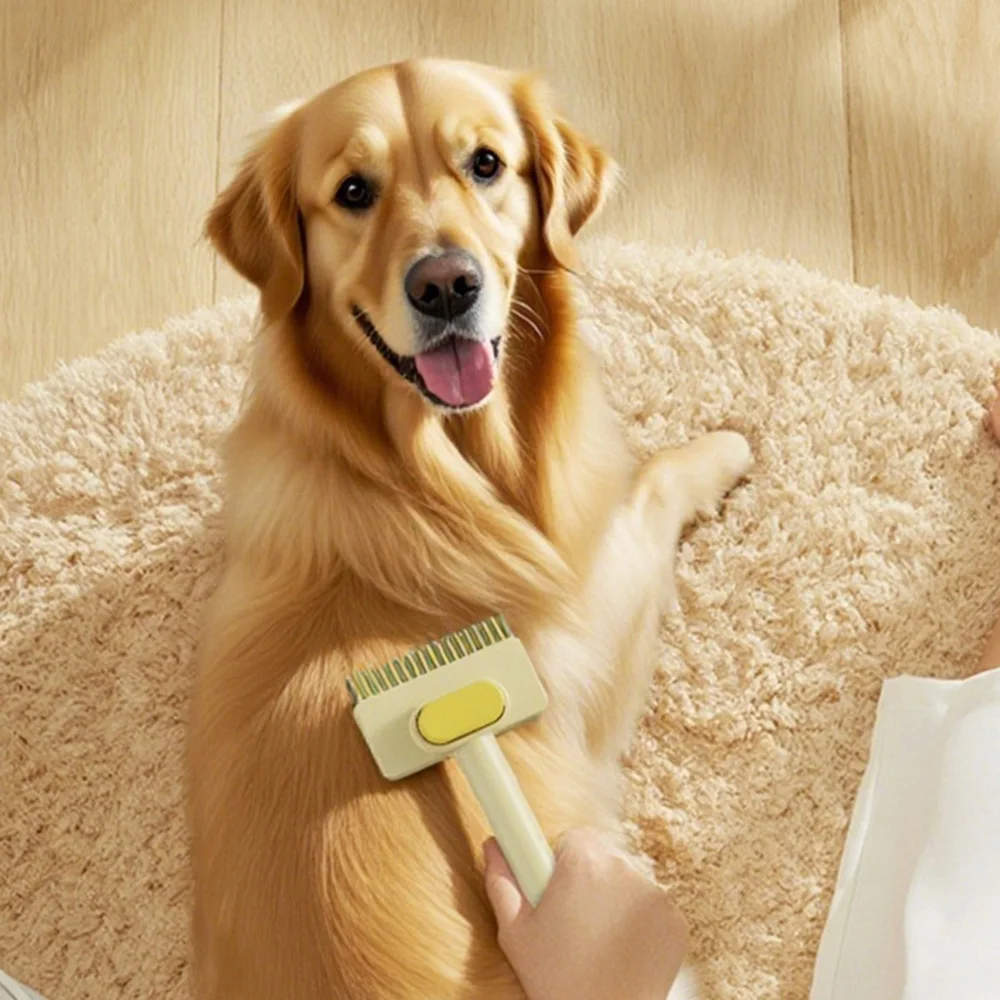 Peine para desmontar mascotas: herramienta de aseo para mascotas con un solo clic para una eliminación efectiva de peles sueltos, peine profesional para el cabello mate, - imagen 3
