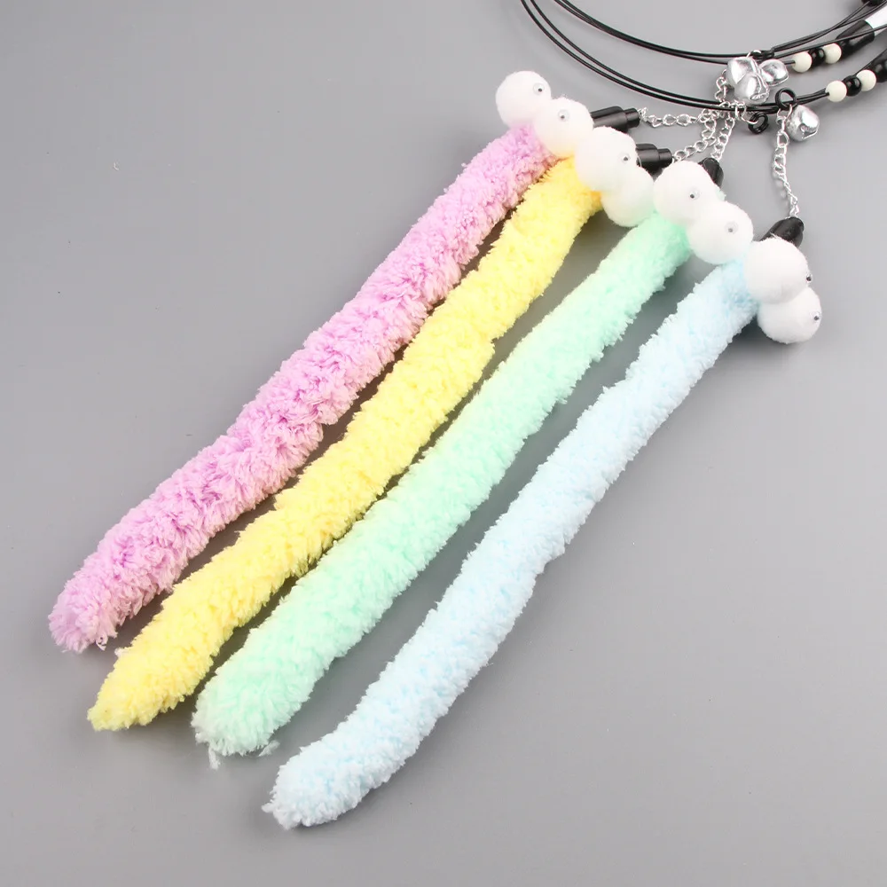 Juguetes interactivos para gatos, varita de campana de oruga, varilla Teaser, forma divertida, juego de cuentas de campana, varita para mascotas, alambre de acero, pluma, juguetes Teaser para gatos - imagen 5