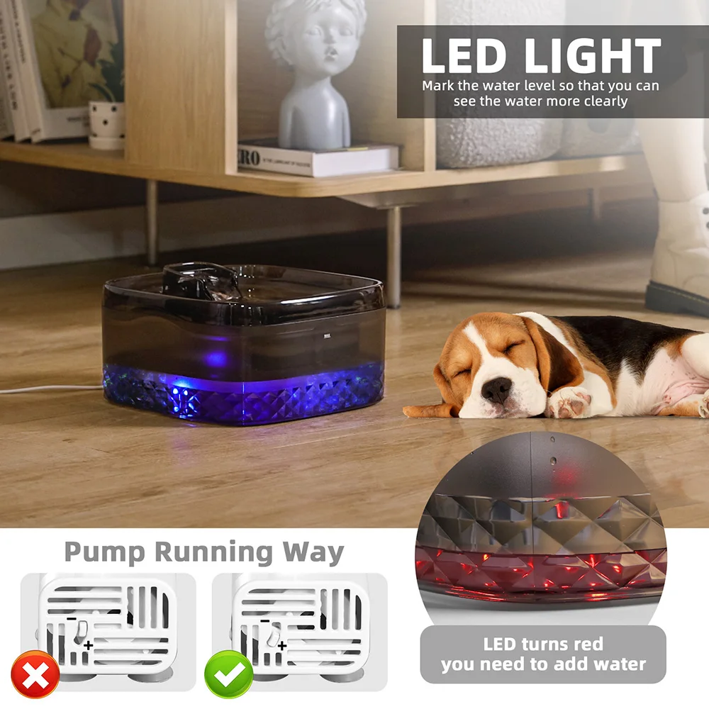 Bebedero automático para perros y gatos, acero inoxidable con filtro - imagen 5