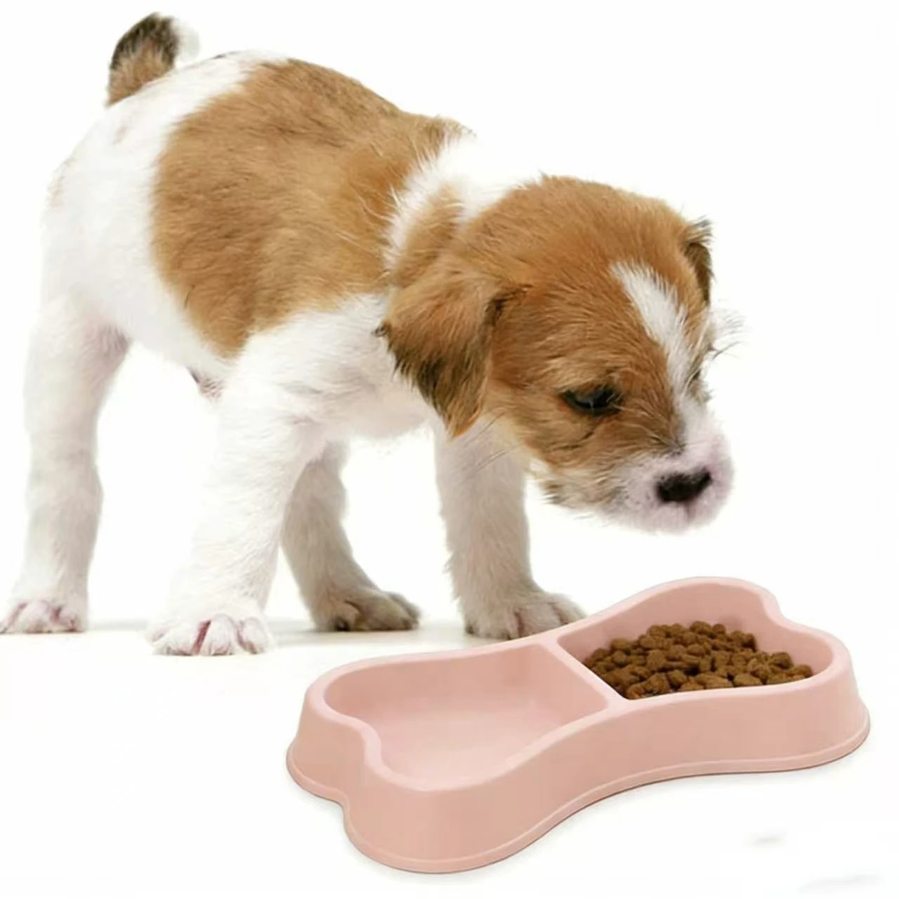 Comedero doble hueso antideslizante para perros y gatos comida y agua - imagen 4