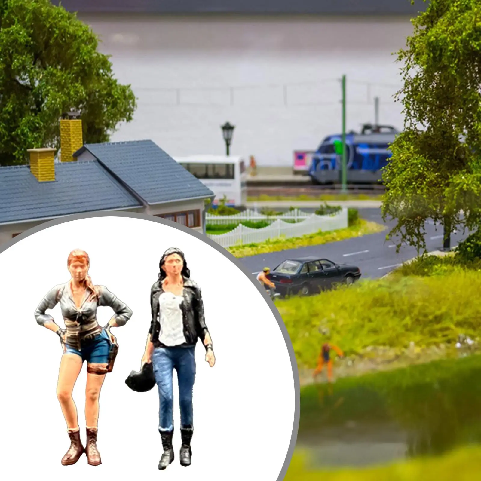 1/64 Miniature Figure, Mini-Person Figure, Motorcycle, Girl, Photography Prop, 1/64 Miniature Figure, Mini-Person Figure, Motorcycle, Girl, Photography Prop,