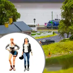 Figura en miniatura 1/64, figura de mini persona, motocicleta, niña, accesorio de fotografía,