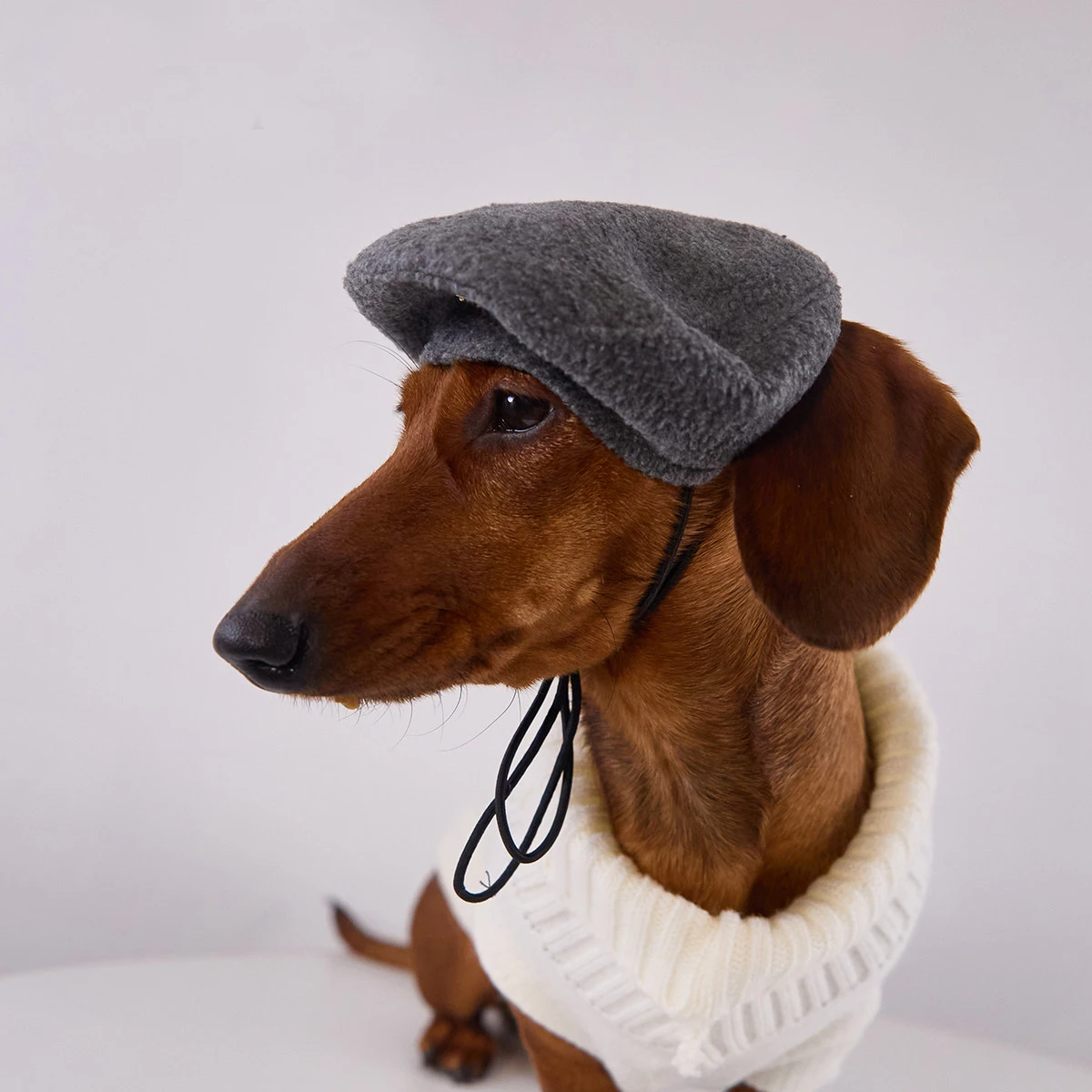Boina de lana ajustable para perro Wiener – otoño invierno - imagen 4
