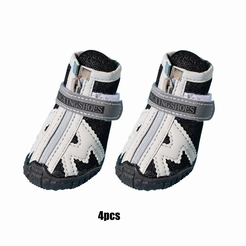Zapatos transpirables para perro, Botas de lluvia antideslizantes, Protector de calzado transpirable para gatos pequeños, calcetines para cachorros, botines de verano, 4 unidades por juego - imagen 2