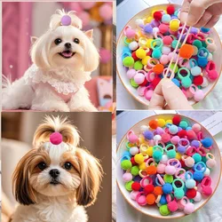 Bandas elásticas para el pelo de mascotas con felpa - gatos y perros