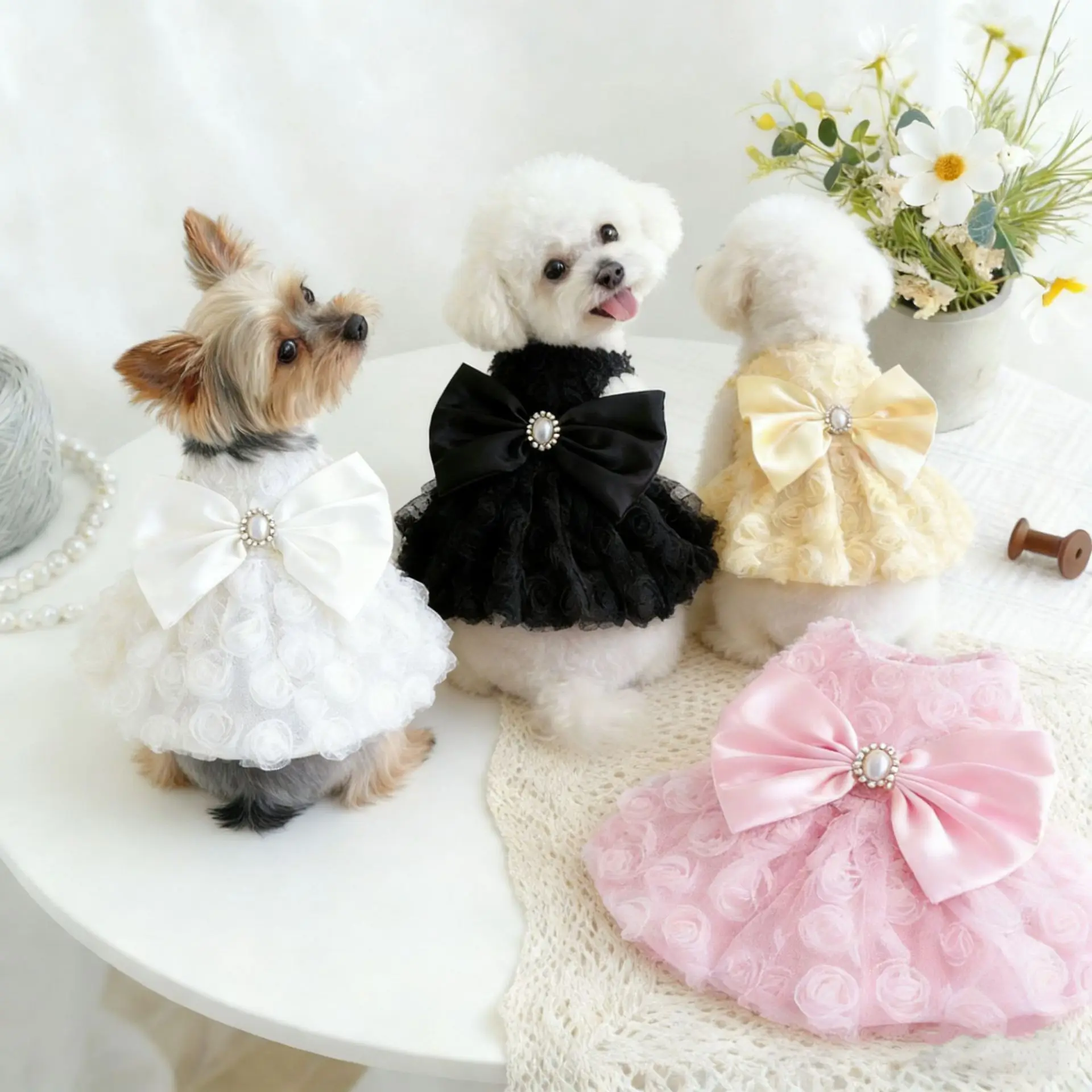Vestido primavera para perros pequeños y gatos – Ropa ligera transpirable