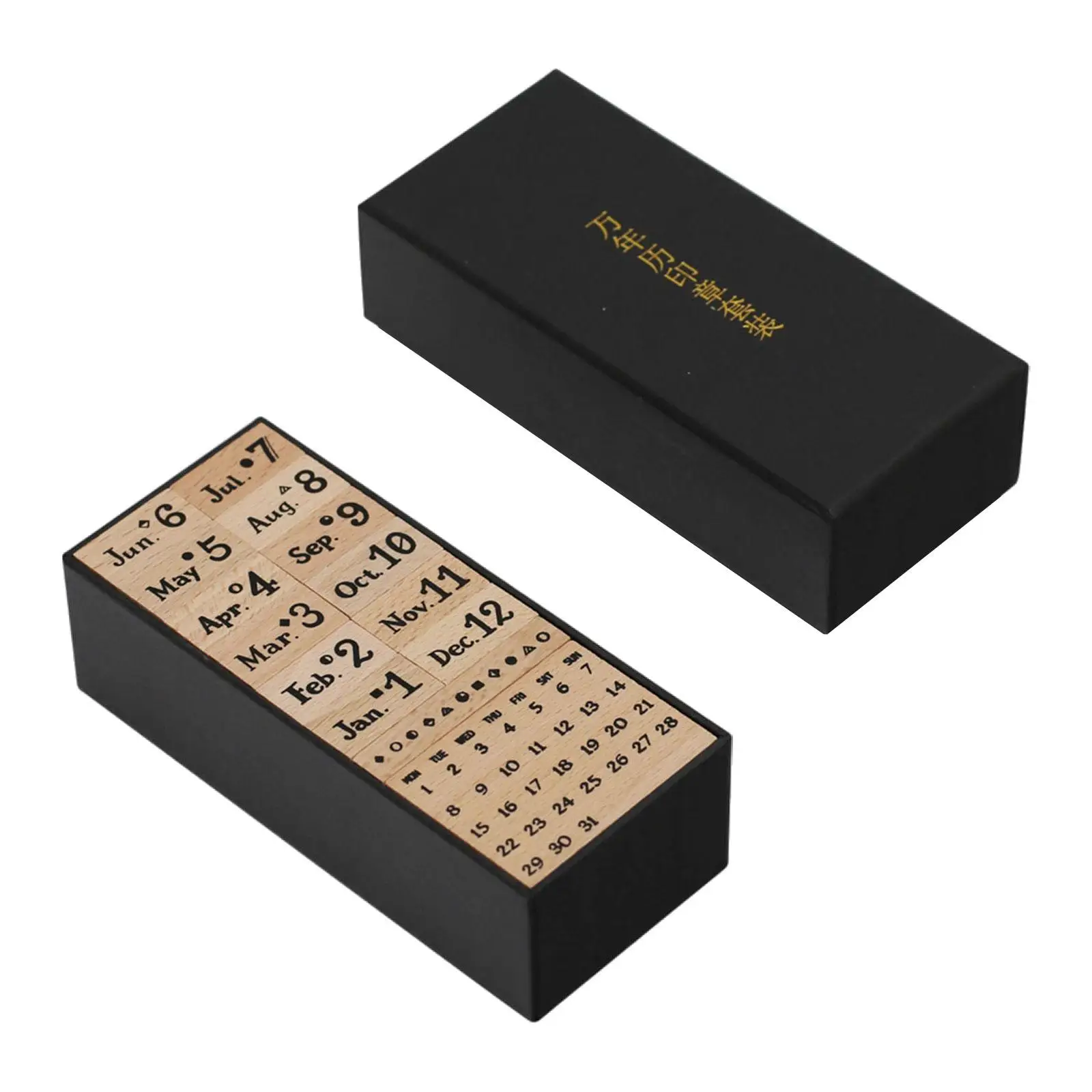 Multipurpose Wooden Stamps Creative Calendar Stamping Set for Scrapbooking Bullet Journal and Decorative Album Supplies