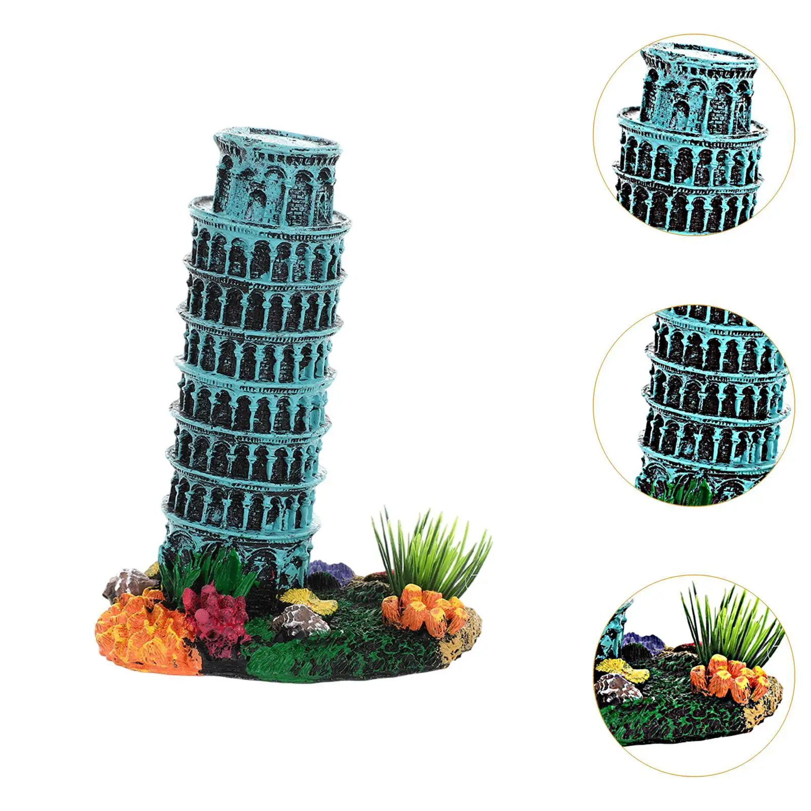 Aquarium Landscape Ornament, Fish Tank Adornment ,Collectible Leaning Tower of Model, for DIY Crafts Home Ornament