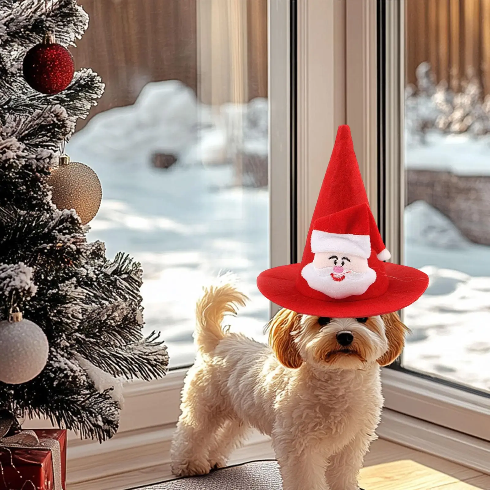 Gorro de Navidad para mascotas, tocado para mascotas, encantador vestido de Navidad para gatos pequeños y medianos, gorros para gatos para celebración navideña - imagen 3