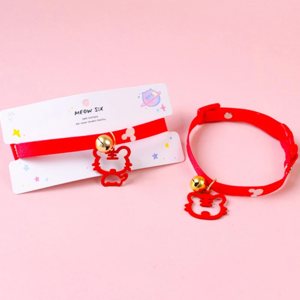 Collar festivo para gatos y perros - Rojo con campana, Año Nuevo chino - imagen 4
