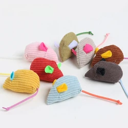 Ratón de peluche con hierba gatera para gato – juguete a rayas