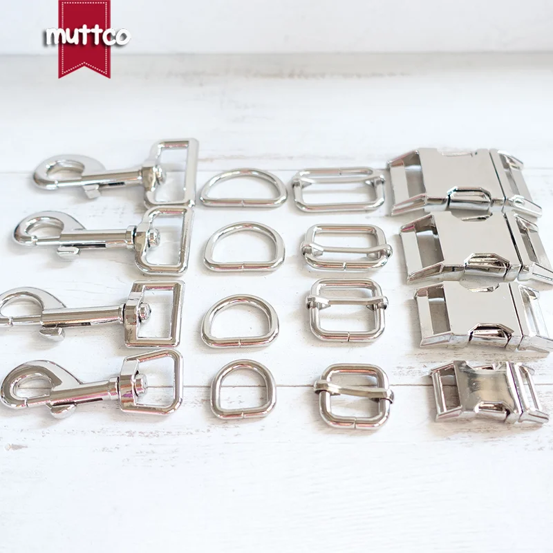 10 juegos/lote de accesorios DIY hebilla de Metal hebilla ajustable anillo en D cierre de perro de Metal en tamaños de 15mm/20mm/25mm/30mm-4 colores-láser - imagen 4