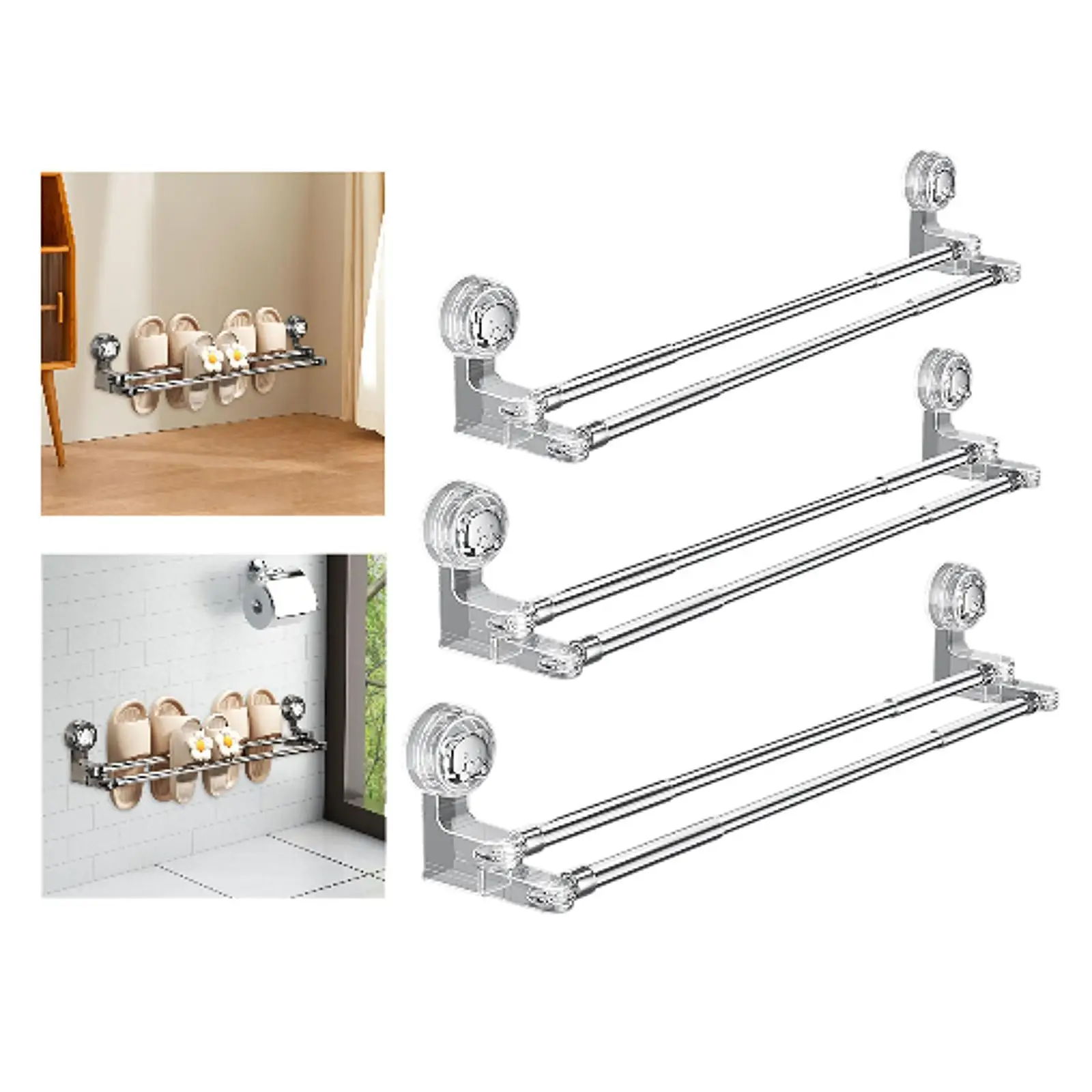 Zapatero montado en la pared, organizador de zapatos con ventosa para armario de pasillo RV