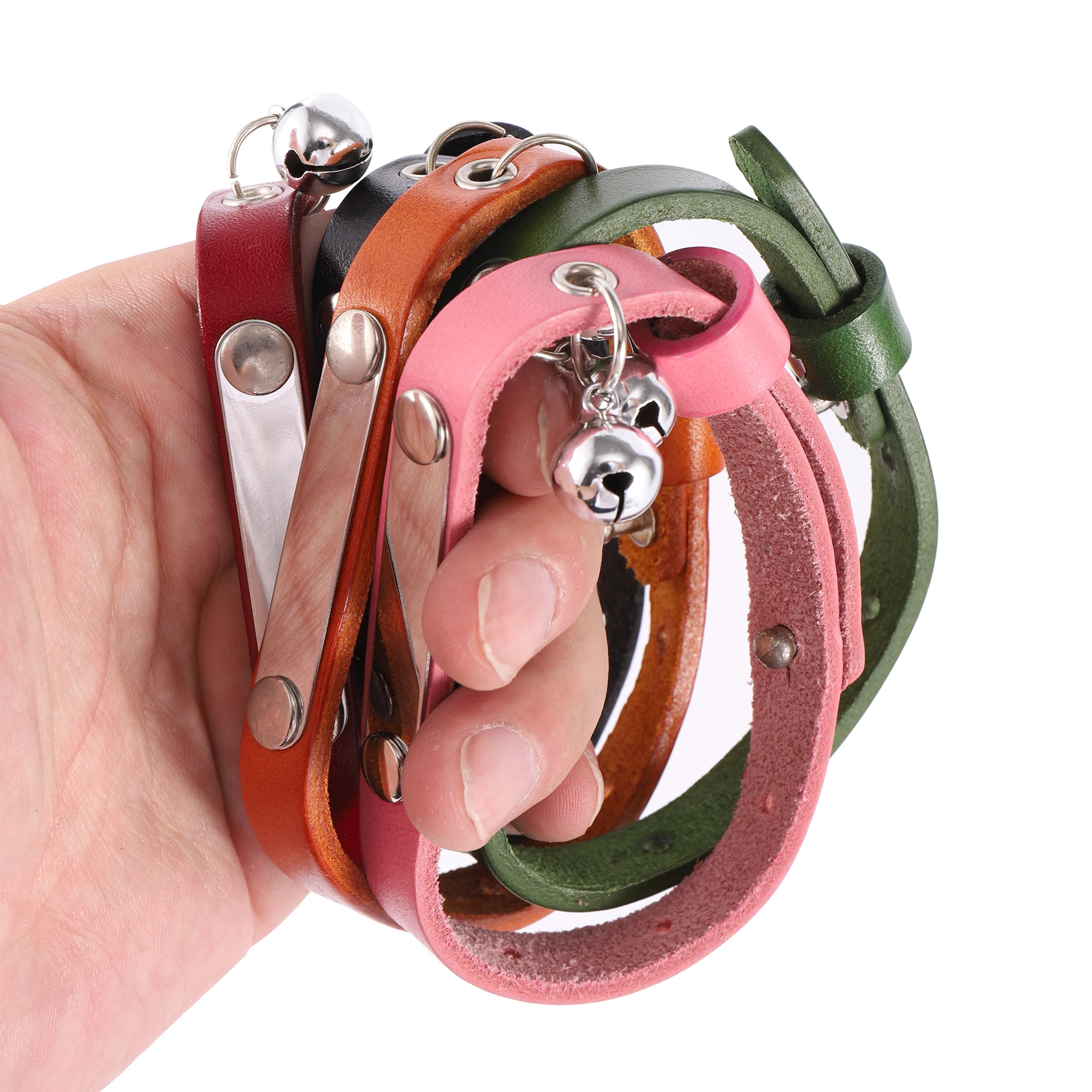 Collar de gato personalizado, collares de cuero ajustables para gatos, collares personalizados con nombre de cachorro y gatito, accesorios antipérdida para gatos - imagen 4