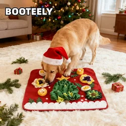 BOOTEELY-alfombrilla navideña para perros, trabajo de nariz para mascotas, almohadilla de entrenamiento de alimentación lenta, juguete interactivo, manta de actividades para aliviar el estrés