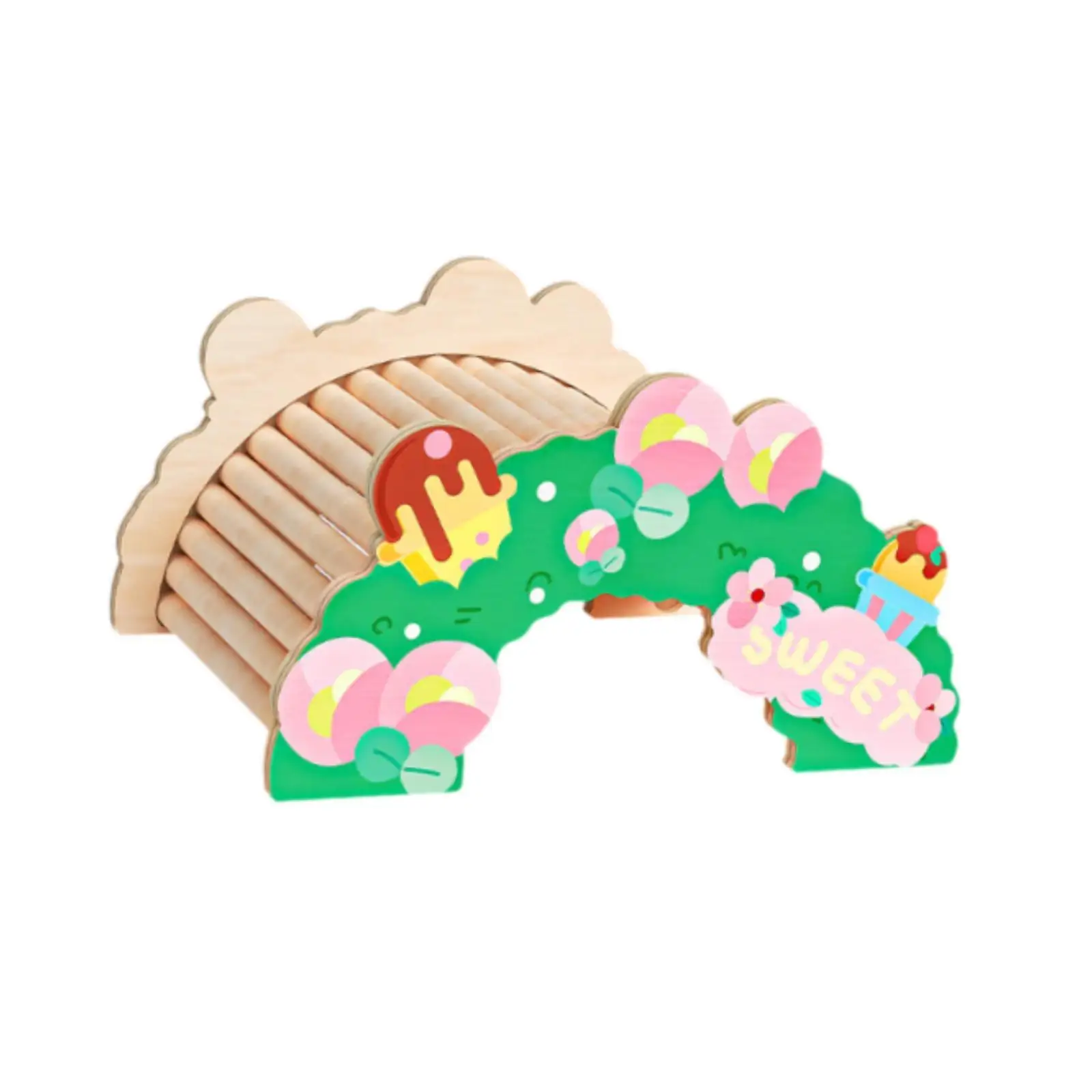 Hamster Bridge Rat Ladder Wooden Hiding Hut Climbing Ladder Bearded Dragon Bridge Reptile Hideout for Rats Mouse Guinea Pigs