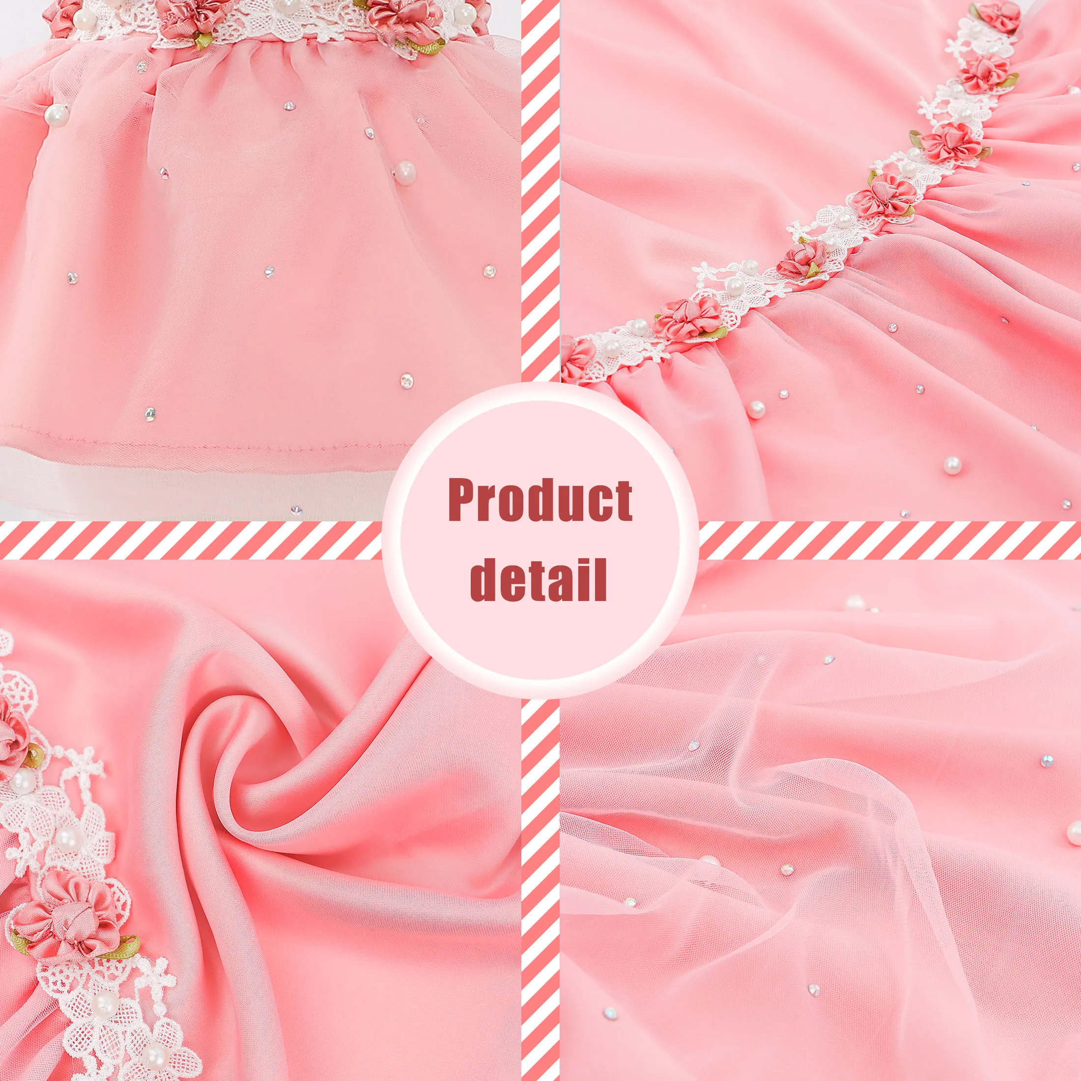 Vestido para perros, ropa para cachorros y niñas, ropa rosa para mascotas, bonito vestido de tul, ropa para gatos, vestidos para gatitos, falda de boda para cumpleaños y cachorros - imagen 3