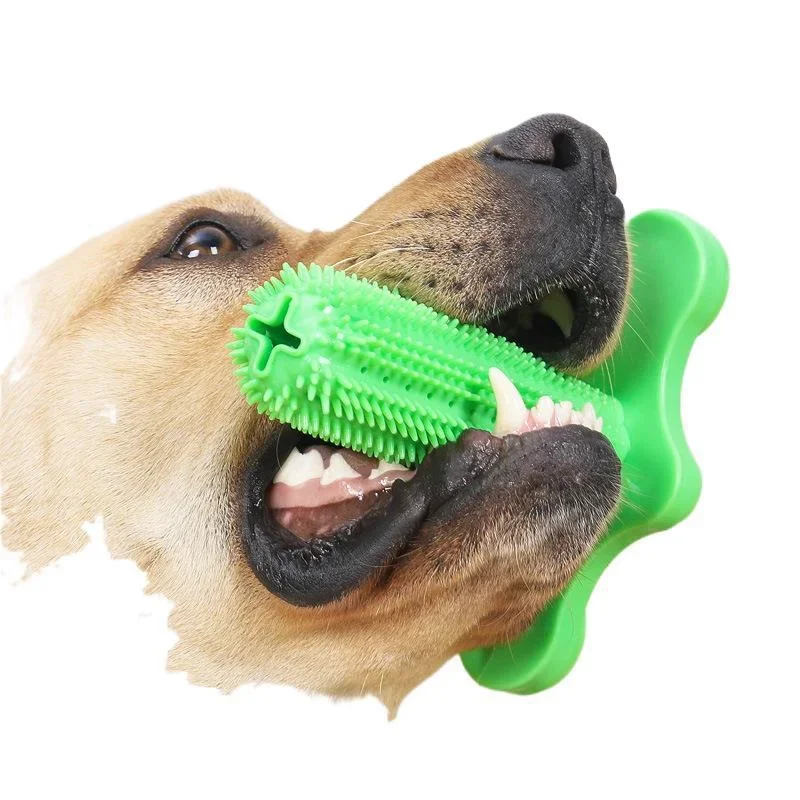 Juguetes interactivos de goma para masticar, Cactus para perros pequeños y grandes, cepillo de dientes de limpieza para perros pequeños y grandes, dispensador de golosinas para mascotas - imagen 5