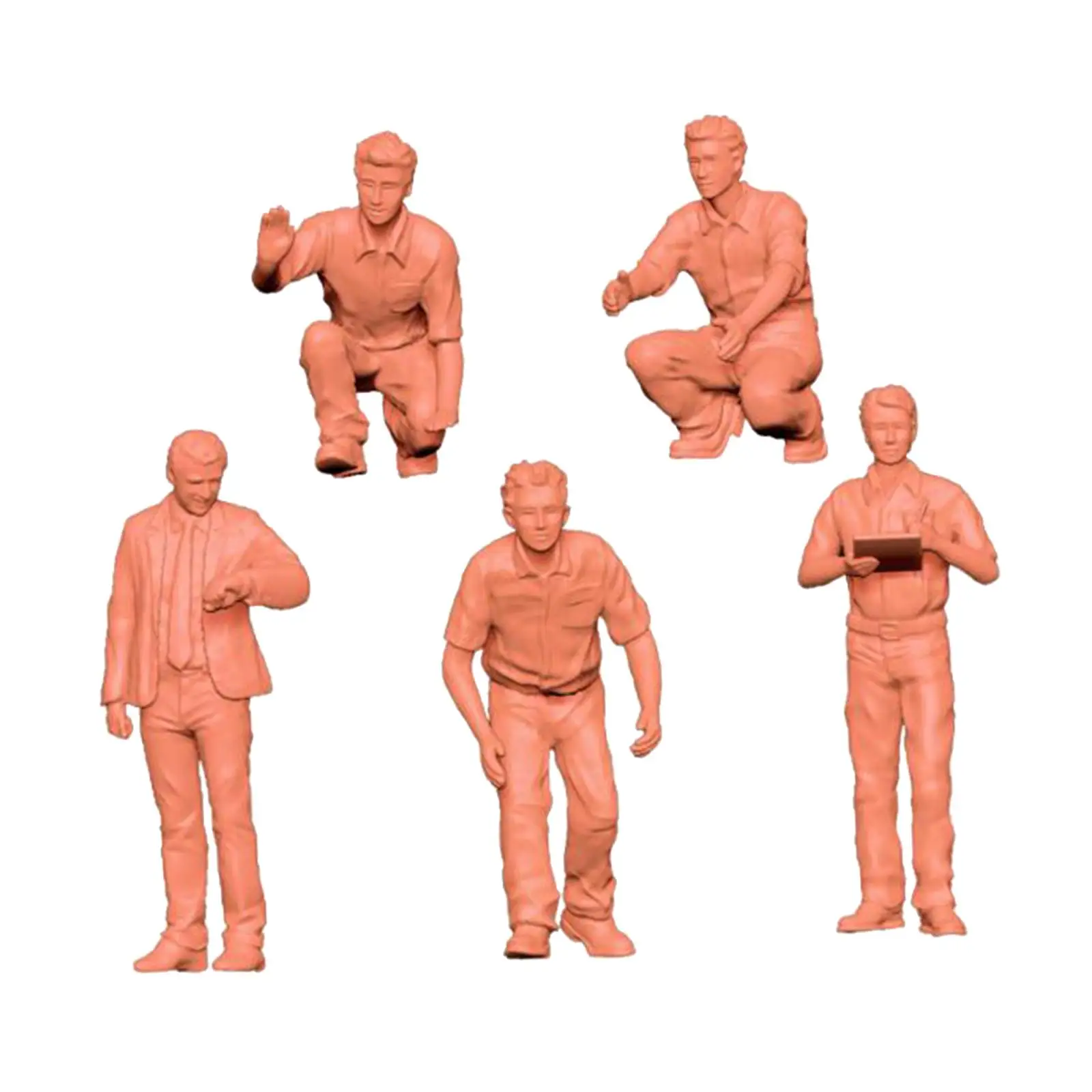 5x 1:64 Scale Miniature Figures Tiny Layout Props Decoration DIY Projects Dioramas Mini People Figurines Micro Landscape Decor