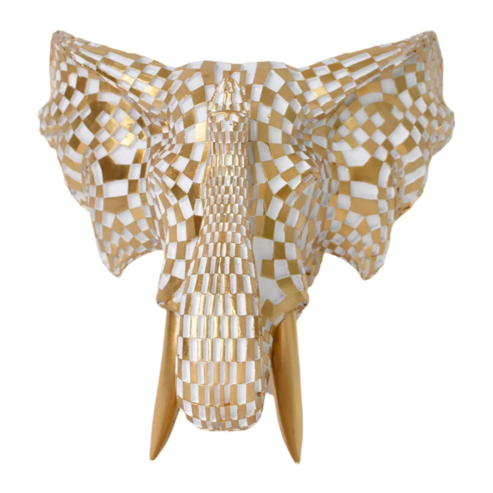 Elephant Head Wall Mount Decor Elephant Head Wall Decor Entryway Decorative Resin Artwork Decoration Sculpture for Hotel