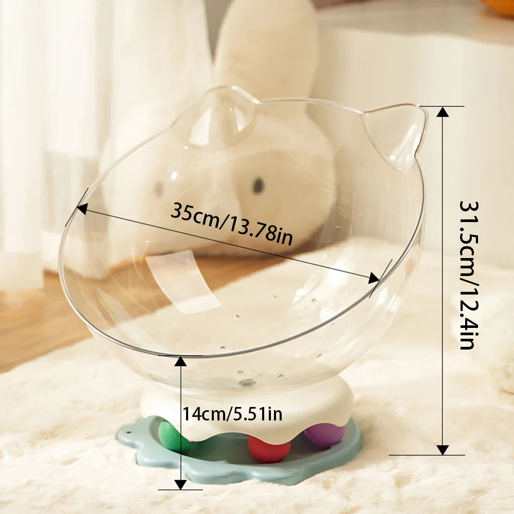 Cama para gatos Space Capsule con juguete para gatos de entretenimiento, varita teaser para gatos incluida, nido para gatos 2 en 1 para jugar y dormir, - imagen 5