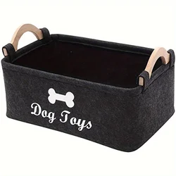Organizador de juguetes para perros y gatos – Cesta de almacenamiento en fieltro