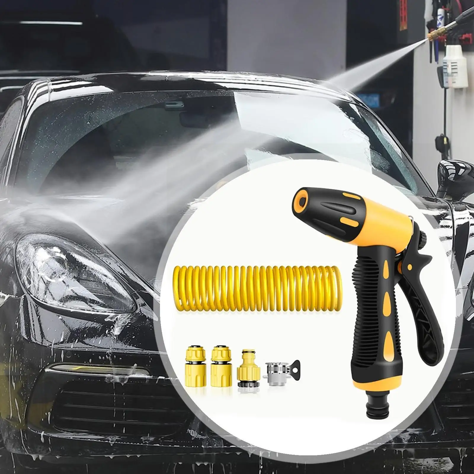 Water Pressure Sprayer 4 Connectors, Leak, Ergonomic Handle, High Pressure