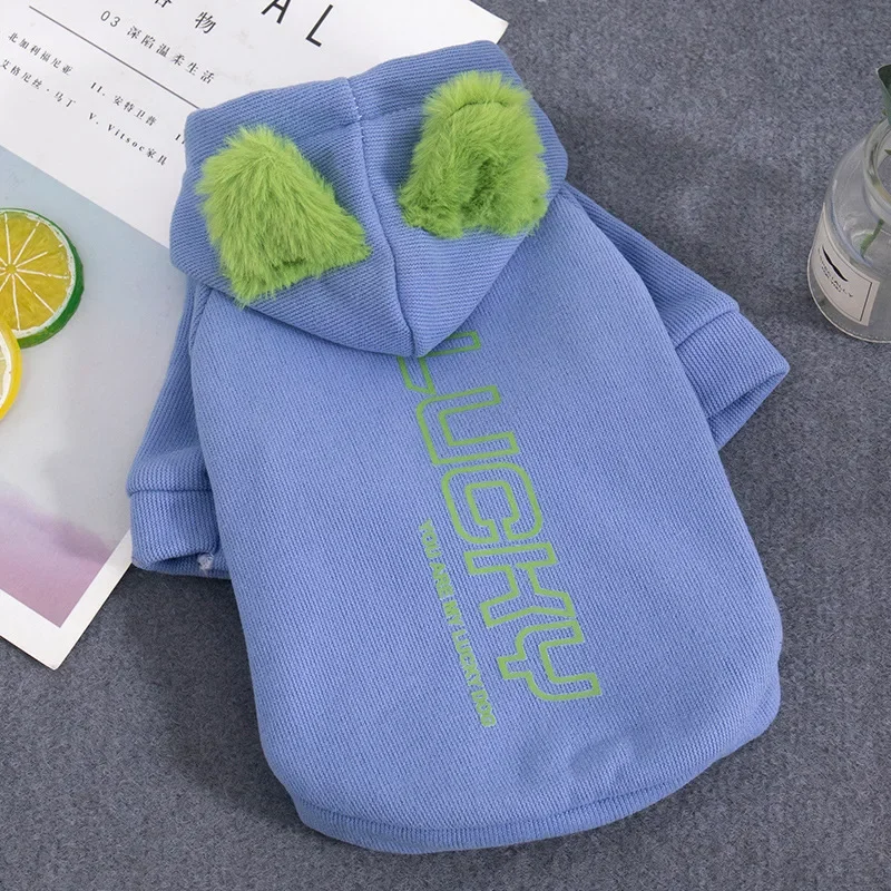 Ropa para perros Perros pequeños Gato Otoño e Invierno Sudadera con capucha cálida Ropa para perros Pug Ropa para cachorros Suministros lindos Productos Accesorios - imagen 4