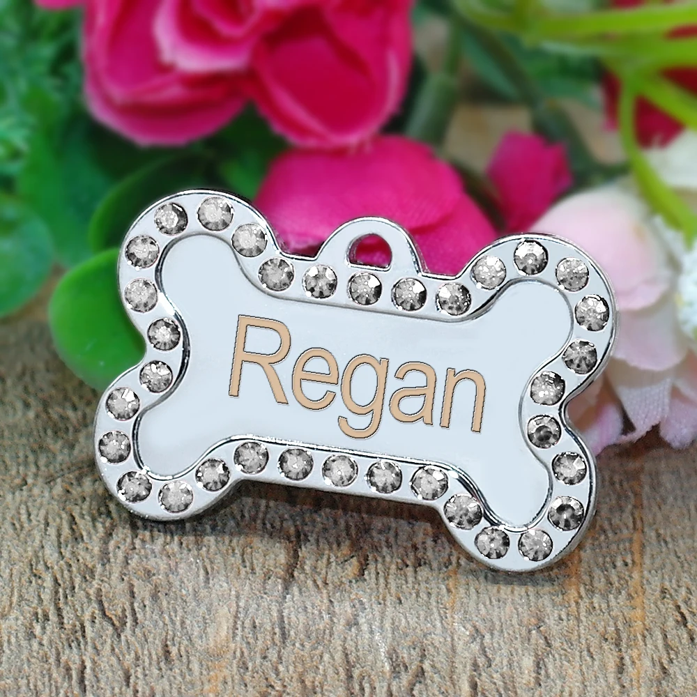 Etiqueta de identificación de hueso personalizada para perro y gato, accesorios para Collar de perro, grabado personalizado, nombre de cachorro, grabado gratis para Chihuahua, Pug - imagen 4