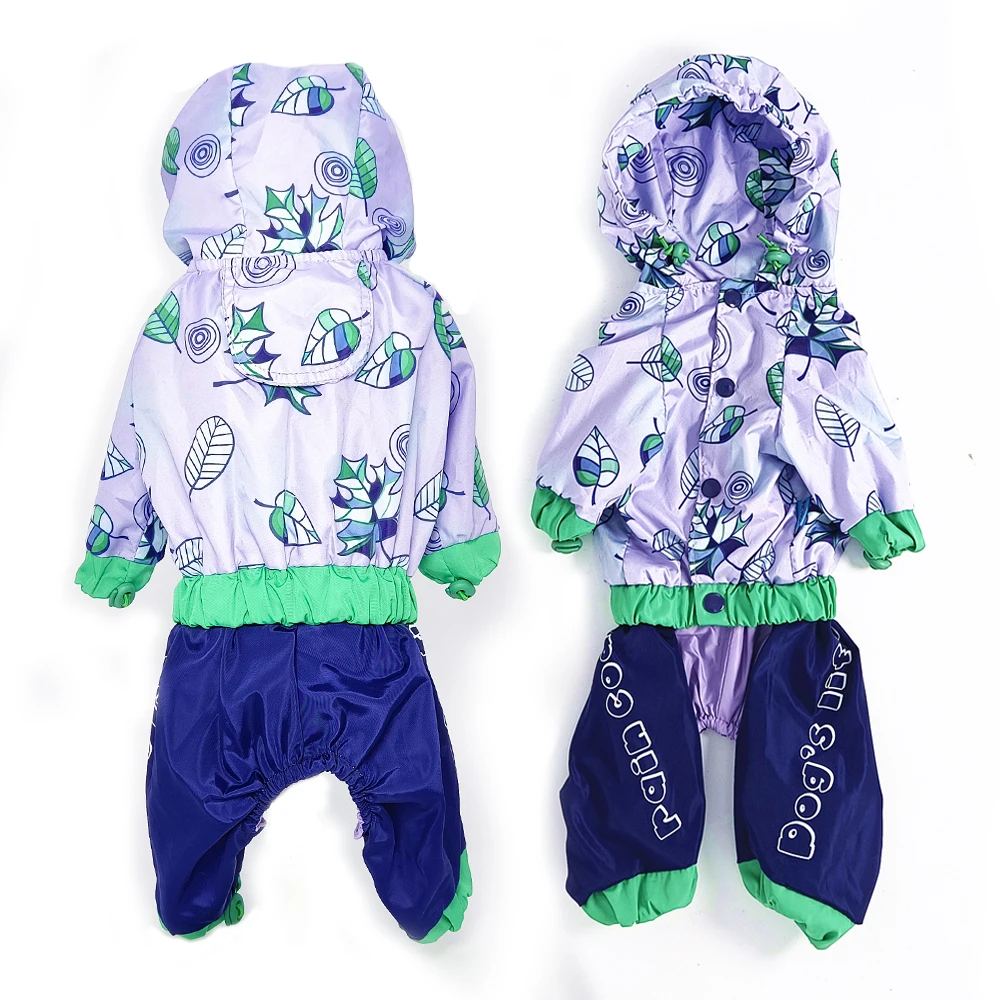 Mono de lluvia para perros, impermeable, transpirable, impermeable para perros pequeños, chaqueta ligera ajustable con capucha para cachorros con agujero para correa