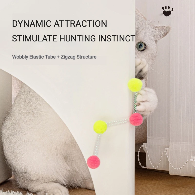 Conjunto de juguetes para gatos: serpiente zigzag interactiva - imagen 3