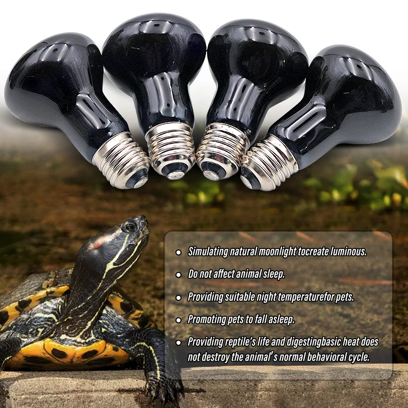 Lámpara de calefacción para mascotas, luz nocturna de calor para reptiles y serpientes, lámpara de serpiente anfibia, bombilla de calor para reptiles, luz UV AC220-240V - imagen 3