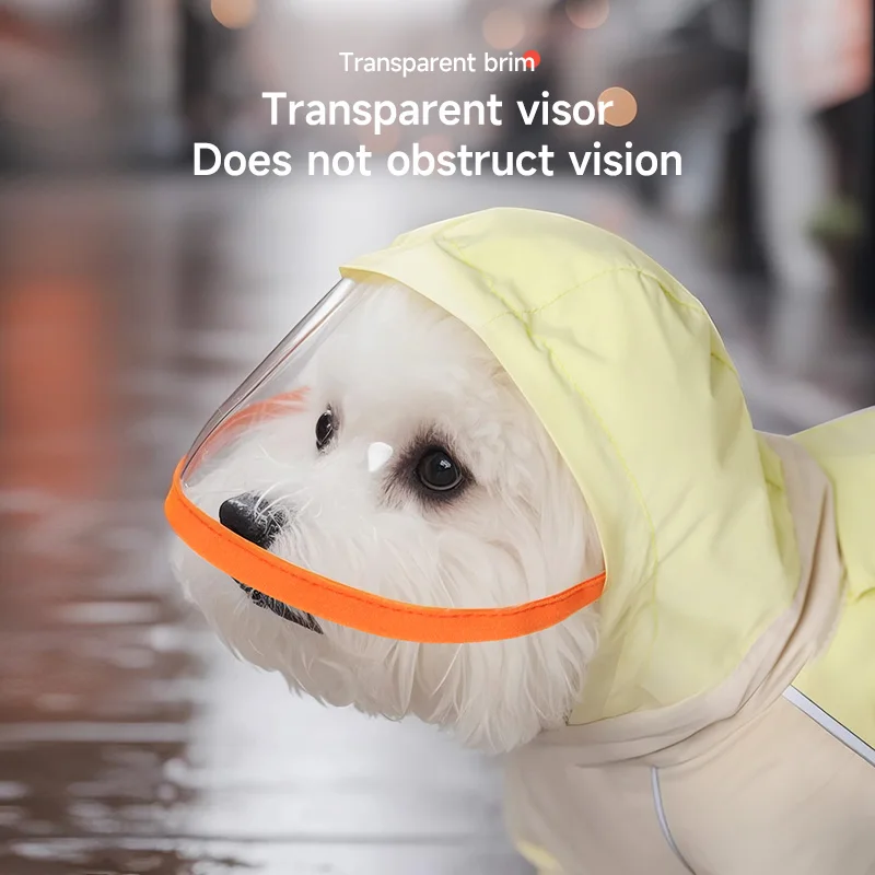 HOOPET Poncho de lluvia para perros, cubierta completa para el vientre, impermeable, ligero, impermeable para mascotas con orificio para correa para perros pequeños y medianos, peluche - imagen 5