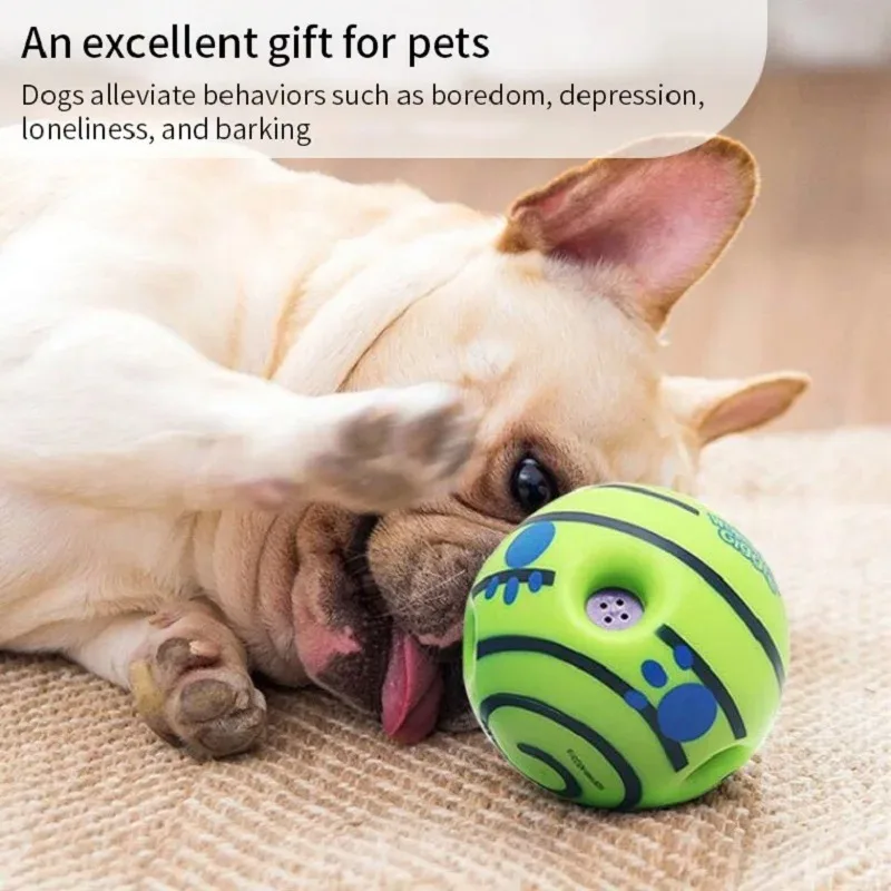 Juguete para perros Wobble Wag Giggle Ball Obtenga la atención del perro Juguete Divertidos sonidos Giggle cuando se enrolan o sacude las mascotas lo mejor como se ve en la televisión