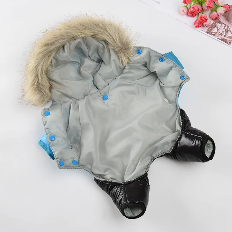 Mono para perros pequeños y medianos, sudaderas con capucha cálidas para cachorros, abrigo impermeable a prueba de viento, monos para Chihuahua Yorkie, disfraz - imagen 5