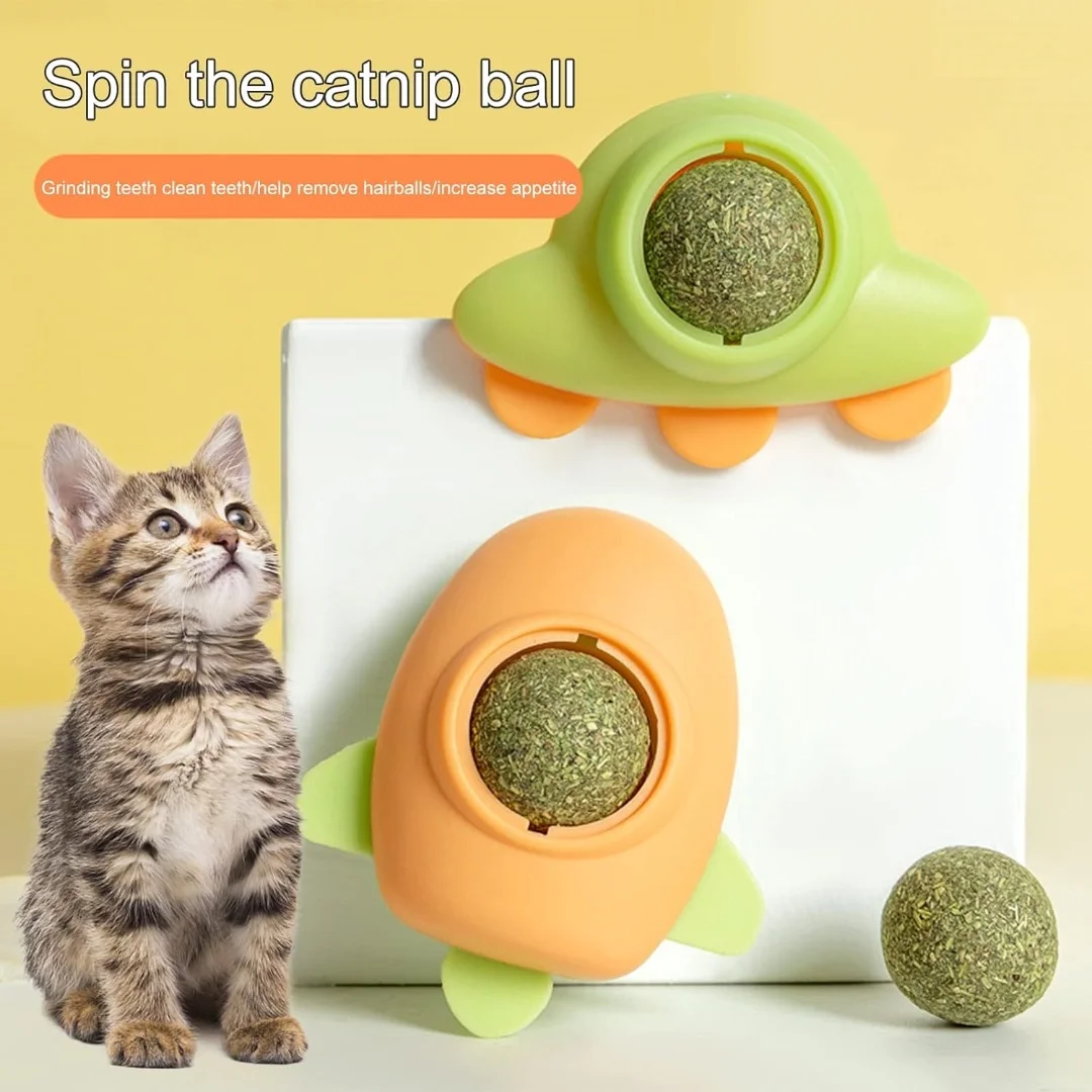 Juguete autoadhesivo con forma de cohete para gatos, bola para masticar para interiores, aumento del apetito - imagen 3