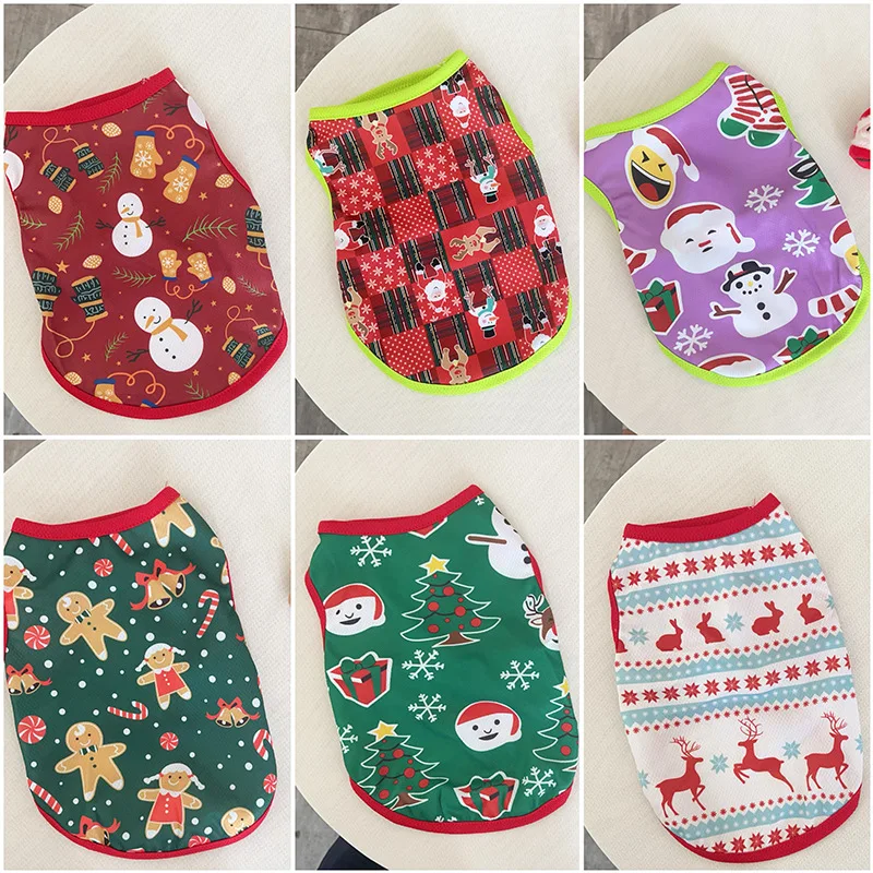 Christmas Dog Clothes Cotton Clothing Hoodies for Small Dogs Cats Vest Shirt Puppy Dog Costume Chihuahua Outfit Dogs Gifts