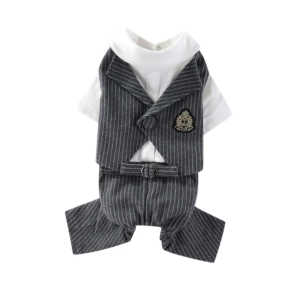 Traje Formal de esmoquin para perro, traje de fiesta de boda para mascotas pequeñas y medianas, disfraz de Príncipe, ropa de caballero, ropa para cachorros