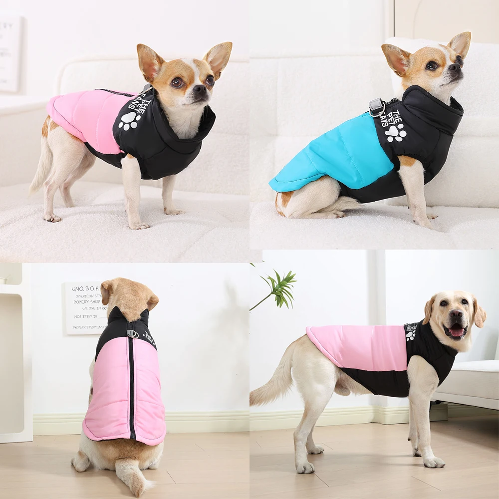 Ropa cálida de invierno para mascotas, chaqueta a prueba de viento para perros pequeños y grandes, disfraz de Labrador, trajes de Golden Retriever de Bulldog Francés - imagen 5