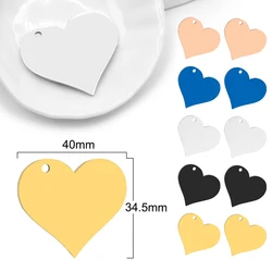 20 piezas Collar para mascotas con forma de corazón, etiqueta de identificación en blanco, colgante para perro, etiqueta de identificación de Metal con personalidad de acero inoxidable, joyería, regalo, recuerdo