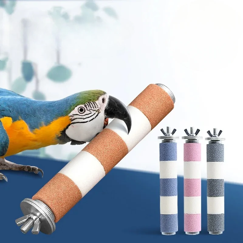 Barra de molienda de pico de garra de pájaro, palo de pie, estación de loro, soporte de molienda, suministros para pájaros, 1 ud.